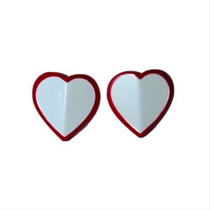 Red and White Heart Earrings